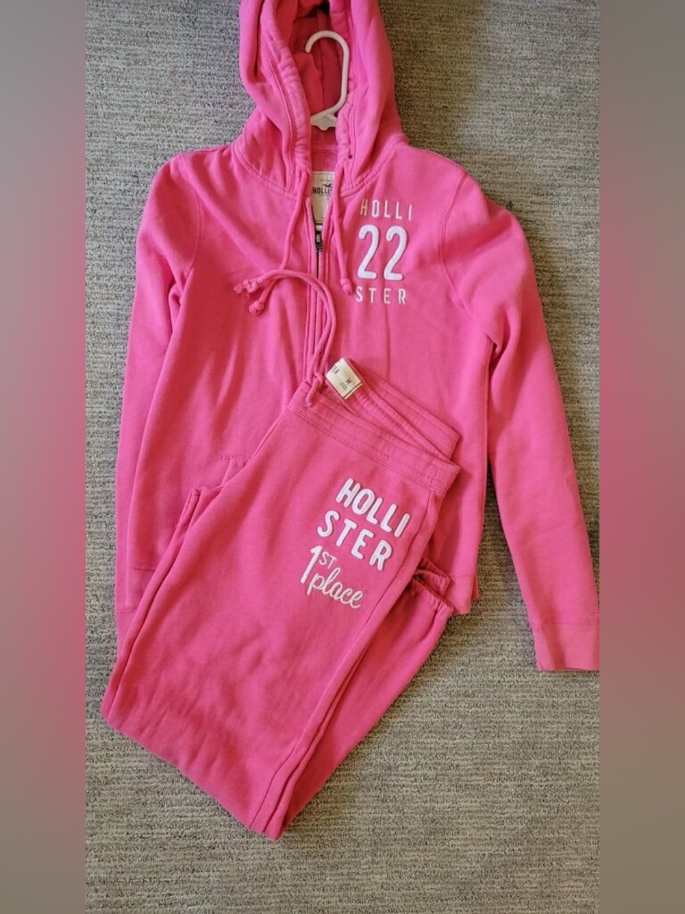 Hollister Hot Pink Hoodie and Joggers Set